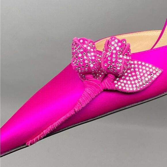 Mach & Mach Wonder Tulip 95MM Silk & Crystal Slingback Pumps size 40.5 - Picture 12 of 15